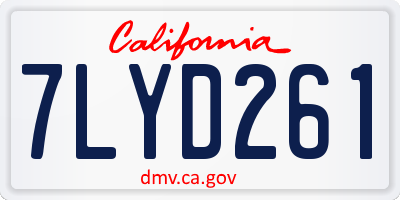 CA license plate 7LYD261
