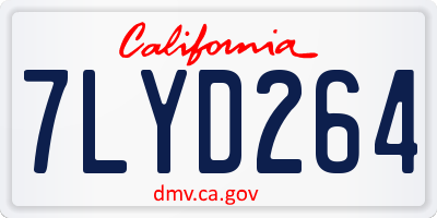 CA license plate 7LYD264
