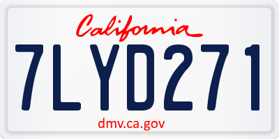 CA license plate 7LYD271