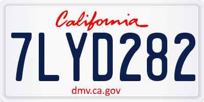CA license plate 7LYD282