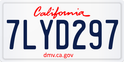 CA license plate 7LYD297