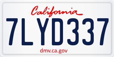 CA license plate 7LYD337