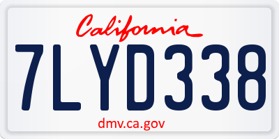 CA license plate 7LYD338