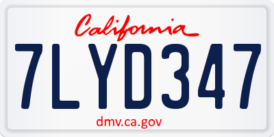CA license plate 7LYD347