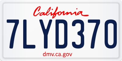 CA license plate 7LYD370