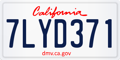 CA license plate 7LYD371