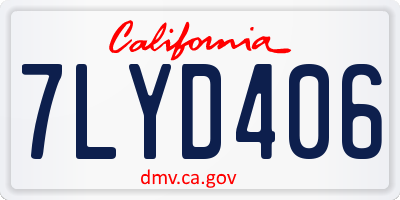 CA license plate 7LYD406
