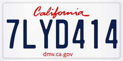 CA license plate 7LYD414