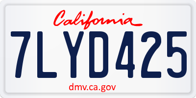 CA license plate 7LYD425