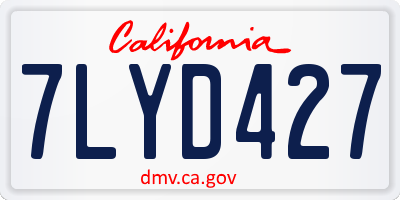 CA license plate 7LYD427