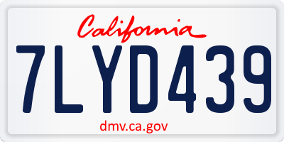 CA license plate 7LYD439