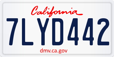 CA license plate 7LYD442