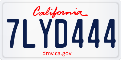 CA license plate 7LYD444