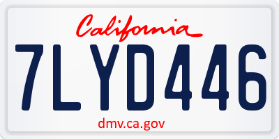 CA license plate 7LYD446