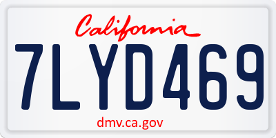CA license plate 7LYD469