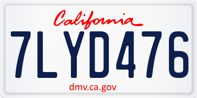 CA license plate 7LYD476