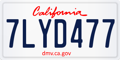 CA license plate 7LYD477
