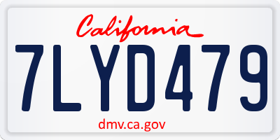 CA license plate 7LYD479