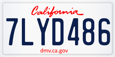 CA license plate 7LYD486