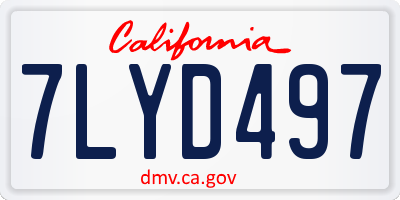 CA license plate 7LYD497