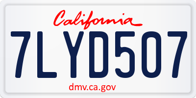 CA license plate 7LYD507