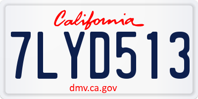 CA license plate 7LYD513