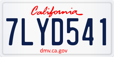 CA license plate 7LYD541