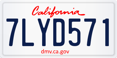 CA license plate 7LYD571