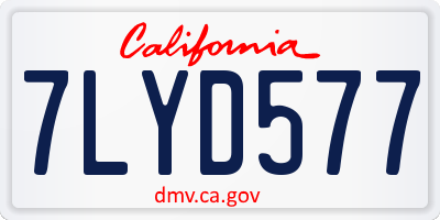CA license plate 7LYD577
