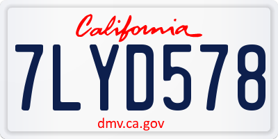 CA license plate 7LYD578
