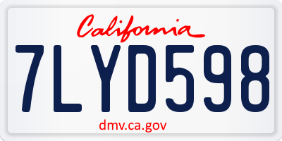 CA license plate 7LYD598