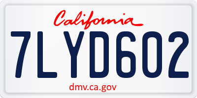 CA license plate 7LYD602