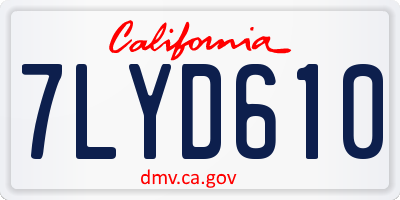 CA license plate 7LYD610