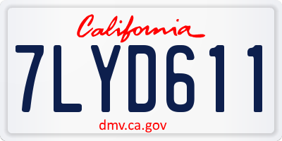 CA license plate 7LYD611