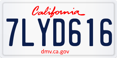 CA license plate 7LYD616