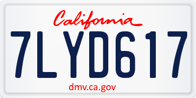 CA license plate 7LYD617