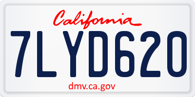 CA license plate 7LYD620