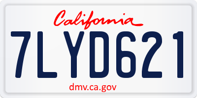 CA license plate 7LYD621
