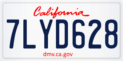 CA license plate 7LYD628