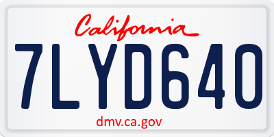 CA license plate 7LYD640