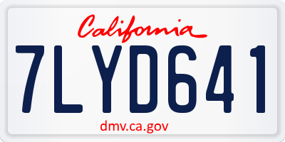 CA license plate 7LYD641
