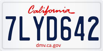 CA license plate 7LYD642