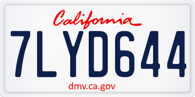 CA license plate 7LYD644