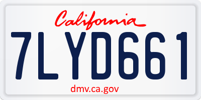 CA license plate 7LYD661
