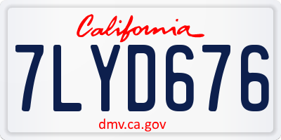 CA license plate 7LYD676