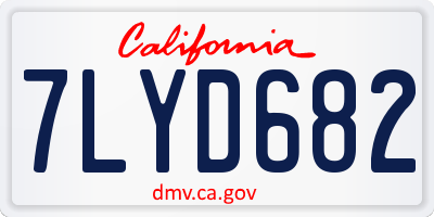 CA license plate 7LYD682