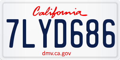 CA license plate 7LYD686