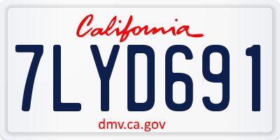 CA license plate 7LYD691