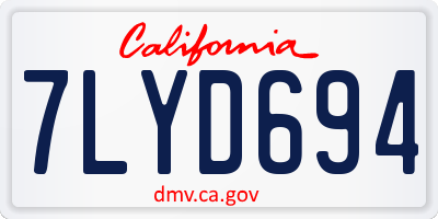 CA license plate 7LYD694