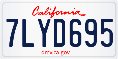 CA license plate 7LYD695